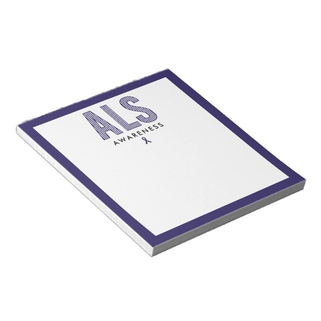 Bloco De Notas Fita Azul de Consciência ALS (Inclinado)