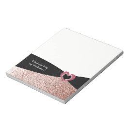 Bloco De Notas Fita Brilhante Dourado Rosa Bridesmaid Obrigada