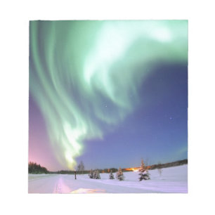 Bloco De Notas Fita chique da aurora boreal do fulgor do jade das