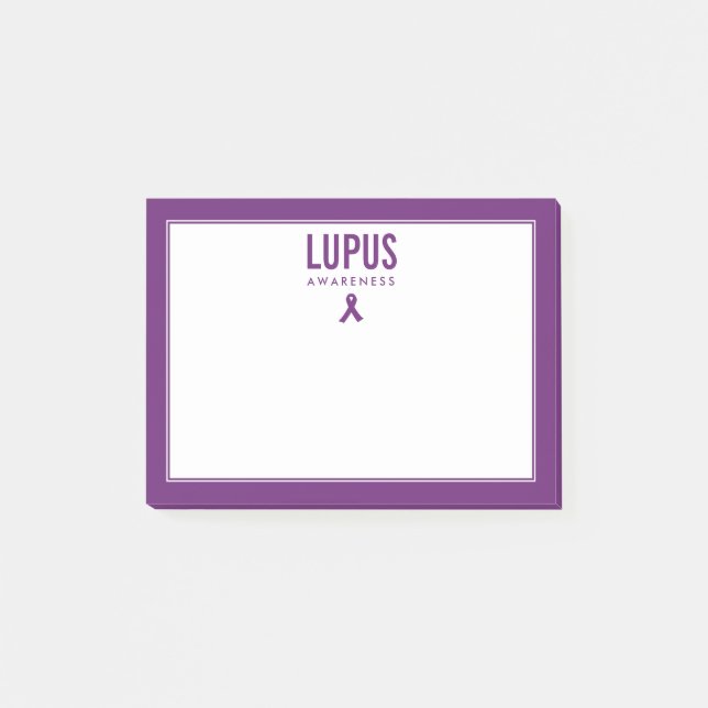 Bloco De Notas Fita de Sensibilização do Lupus Roxo (Frente)