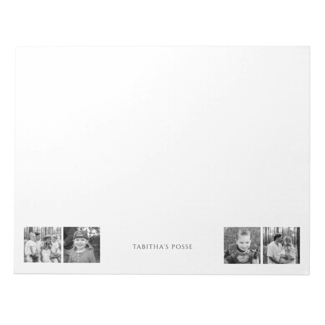 Bloco De Notas Fita Personalizada de Colagem de Fotografias B/W " (Frente)