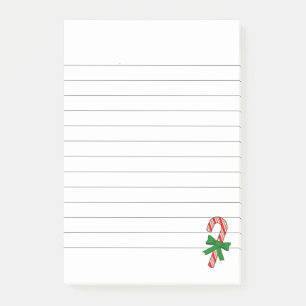Bloco De Notas Fita Verde de Natal com Listras de Candy Cane