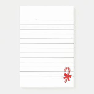Bloco De Notas Fita Vermelha de Candy Cane Natal Lined