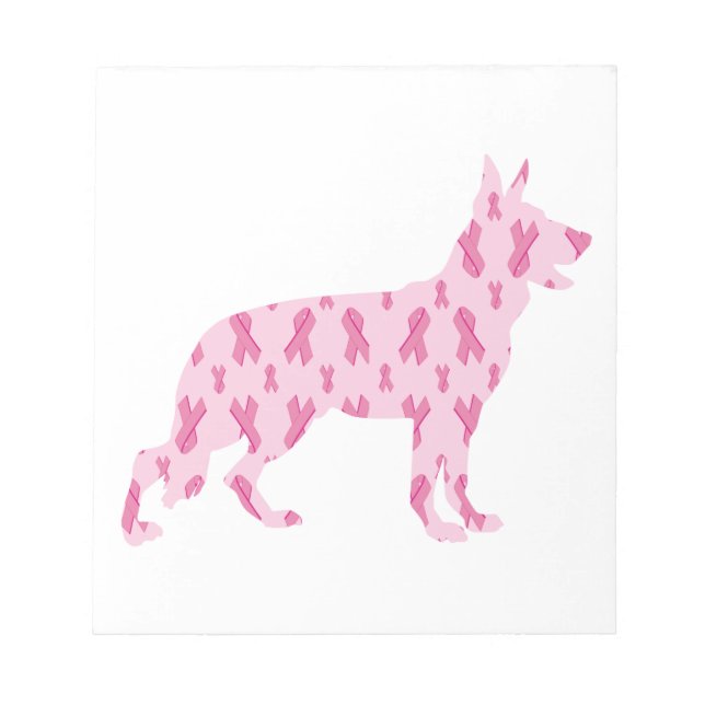 Bloco De Notas Fitas de Cancer rosa german shepherd (Frente)