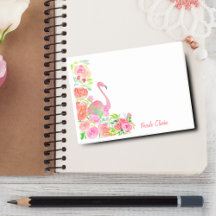 Flamingo Aquarela Com Rosas Personalizado