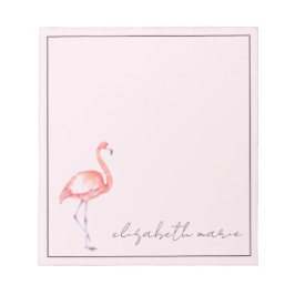 Bloco De Notas Flamingo Cor-de-Água Rosa Personalizado