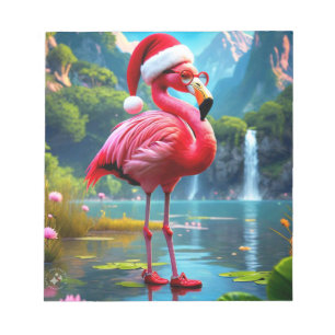 Bloco De Notas Flamingo de Natal como Papai Noel-47476