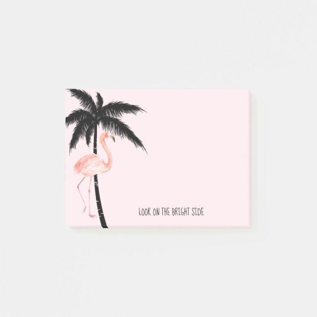 Bloco De Notas Flamingo de Palmeira Tropical (Frente)