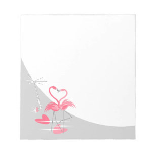 Bloco de notas Flamingo Love Large Moon