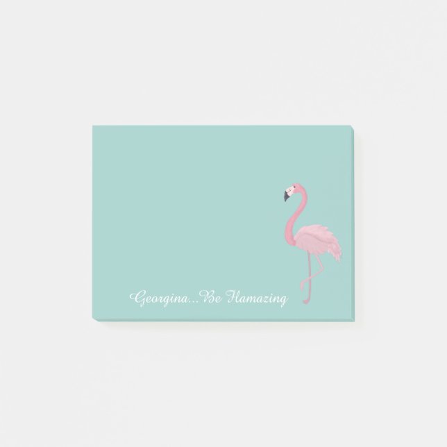 Bloco De Notas Flamingo Personalizado | Seja incrível (Frente)