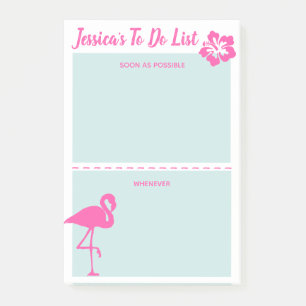 Bloco De Notas Flamingo PInk e Teal Personalizado Simples de Faze