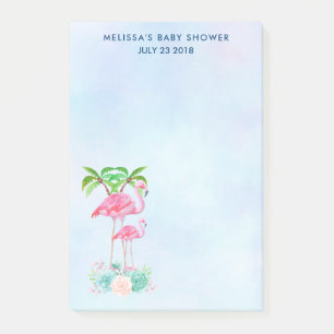 Bloco De Notas Flamingo, Rosa, Mamãe e Bebê, com Palmeiras