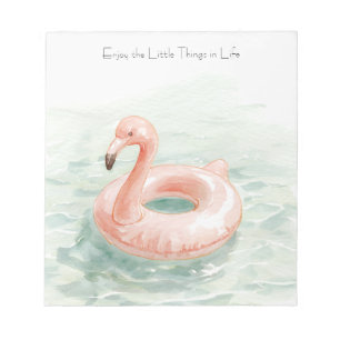 Bloco De Notas Flamingo Rosa na Piscina Aproveite as Pequenas Coi