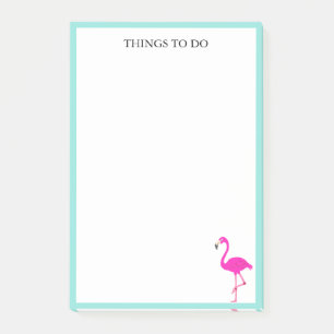 Bloco De Notas Flamingo & Teal Frame em Branco