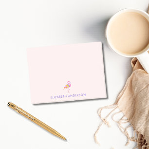 Bloco De Notas Flamingo Tropical Neon Brilhante Personalizado