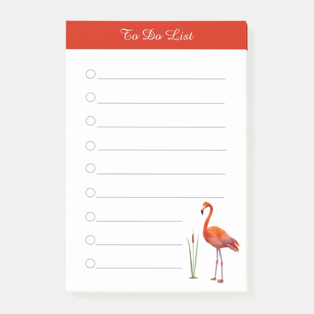 Bloco De Notas Flamingo vermelho e caligrafia em linhas brancas (Frente)