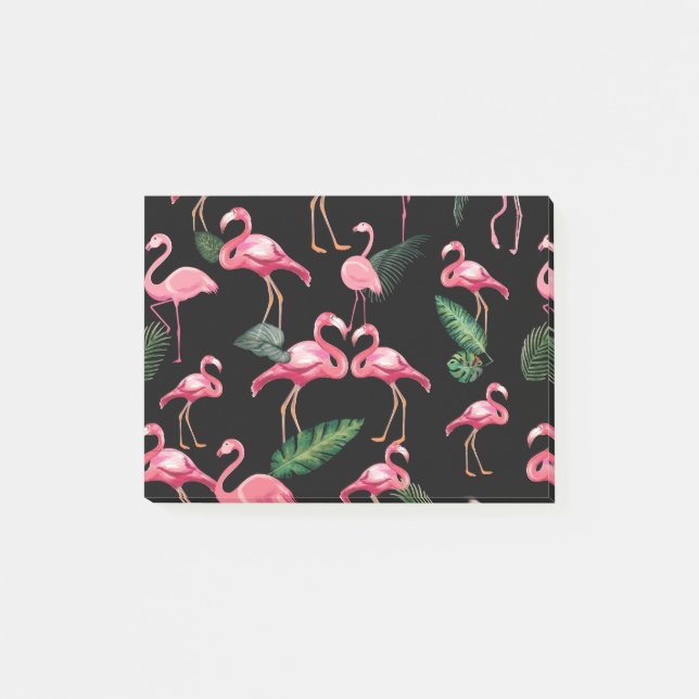 Bloco De Notas Flamingos Amam o Padrão 4 (Frente)