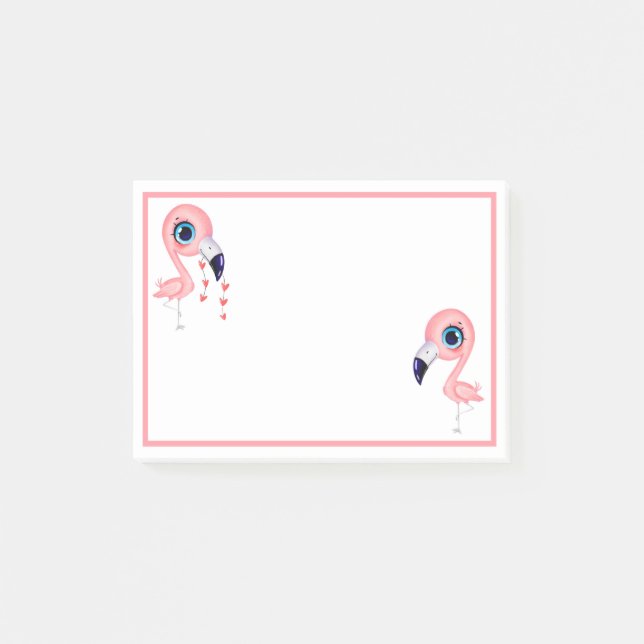 Bloco De Notas Flamingos Cute (Frente)