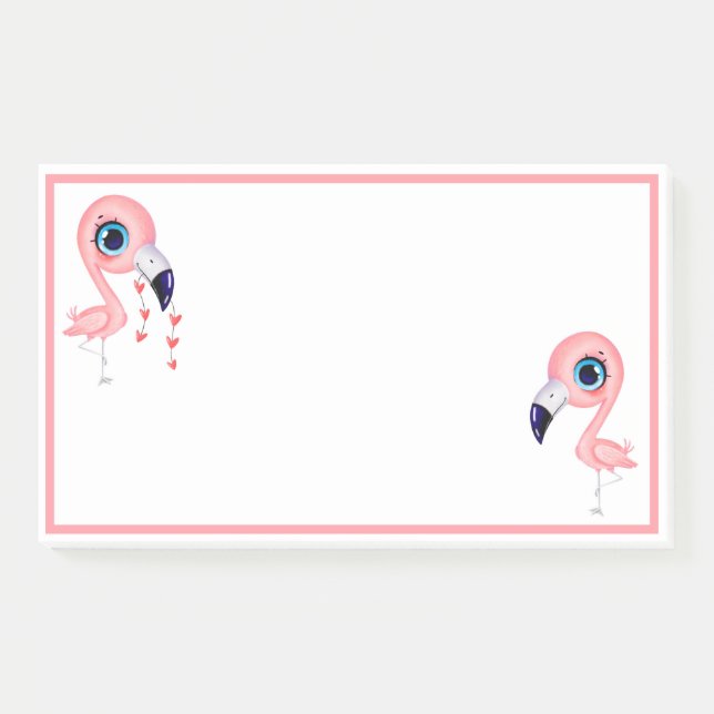 Bloco De Notas Flamingos Cute (Frente)
