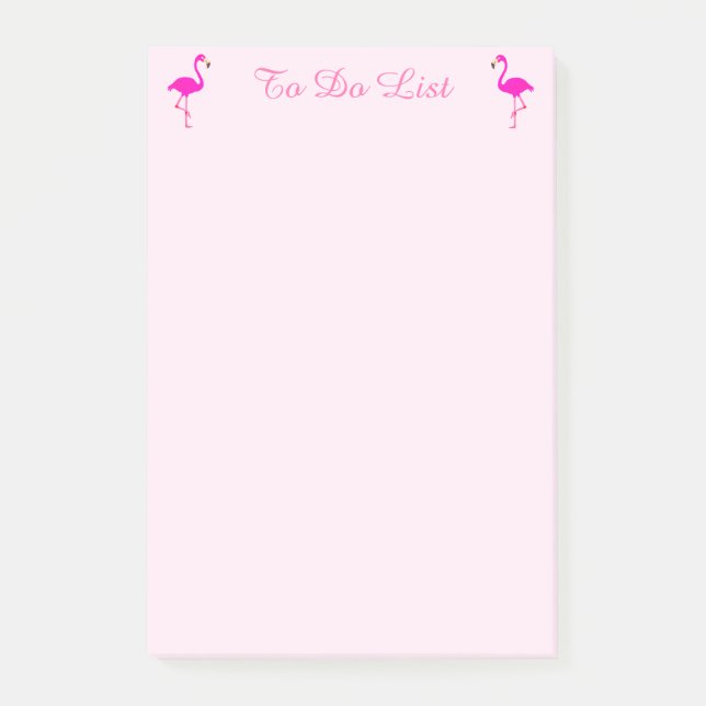 Bloco De Notas Flamingos rosa & caligrafia em rosa ouro claro (Frente)
