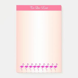 Bloco De Notas flamingos rosa e caligrafia em tons cor-de-rosa