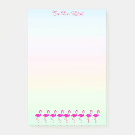 Bloco De Notas Flamingos rosa e caligrafia em tons pastel