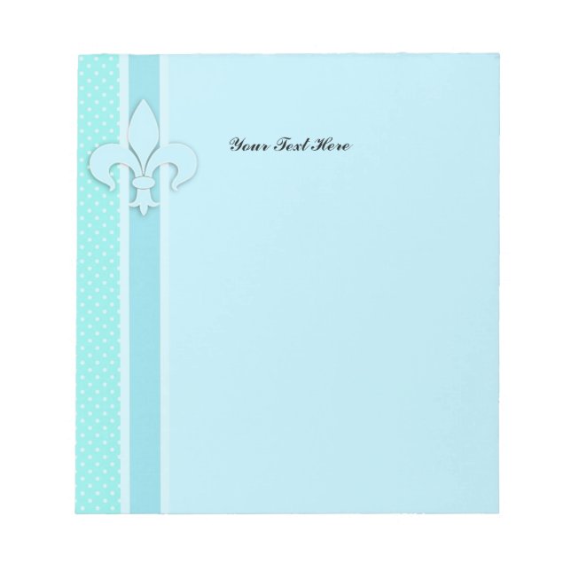 Bloco De Notas Fleur-de-Lis em Azul (Frente)