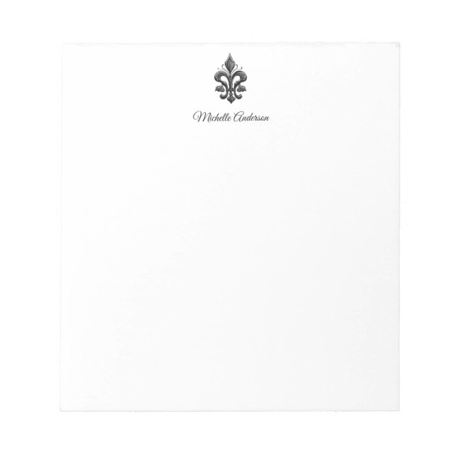 Bloco De Notas Fleur de Lis Paris francês parisiense personalizad (Frente)