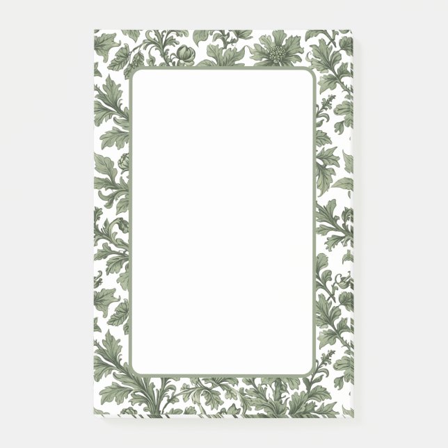 Bloco De Notas fleurs et feuilles vertes (Frente)