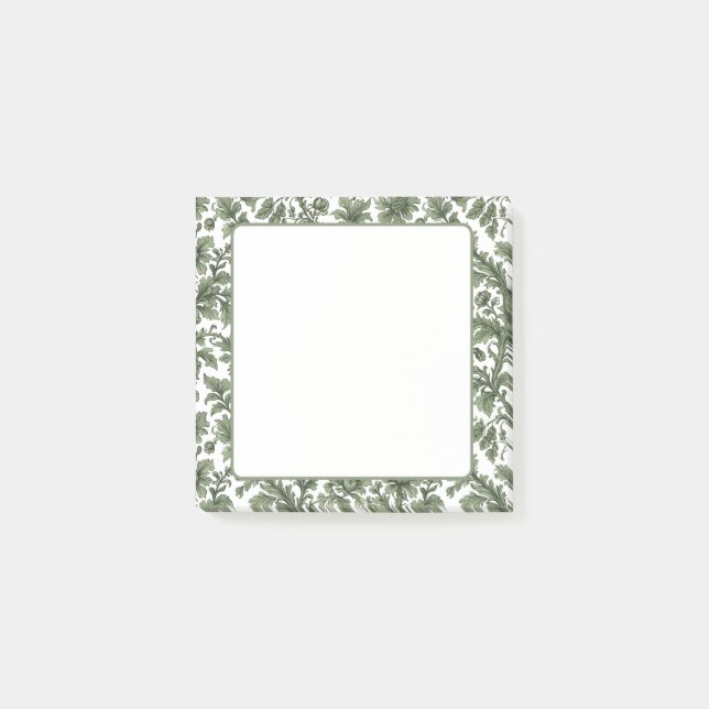 Bloco De Notas fleurs et feuilles vertes (Frente)