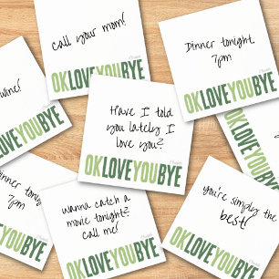 Bloco De Notas Fliry Love You Green Namorado Sticky Note