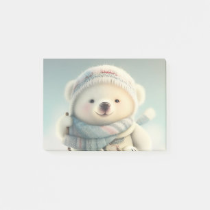 Bloco De Notas Floco de neve com Urso Polar Bonito Snowflake