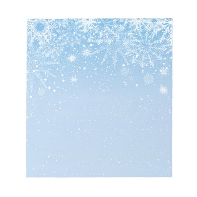 Bloco De Notas Flocos de neve azuis do Notepad de Natal (Frente)