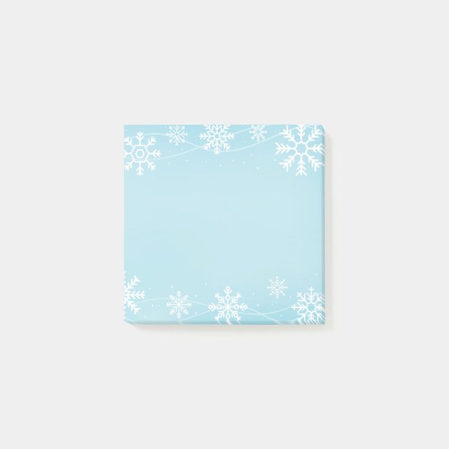 Bloco De Notas Flocos de Neve de Férias postes (Frente)