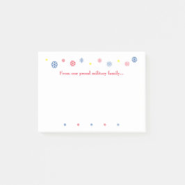 Bloco De Notas Flocos de neve de Natal da Família Militar