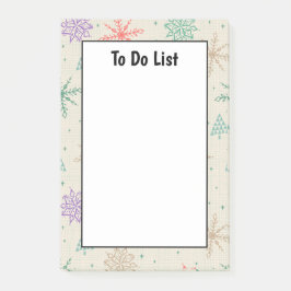 Bloco De Notas Flocos de neve desenhados manualmente Árvores de N