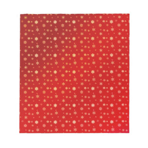 Bloco De Notas Flocos de neve em vermelho