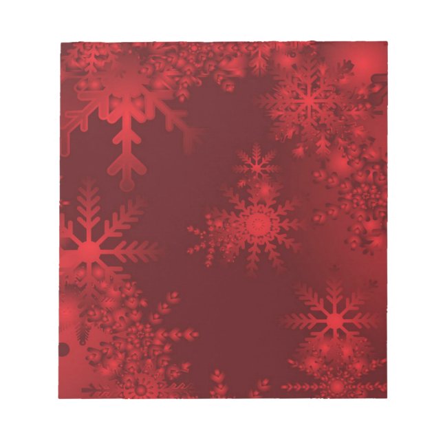 Bloco De Notas Flocos de neve vermelhos (Frente)