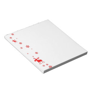 Bloco De Notas Flocos de neve vermelhos simples modernos dos