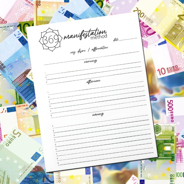 Bloco De Notas Flor 369 Método de Manifestação, Lei de Atração (Criador carregado)