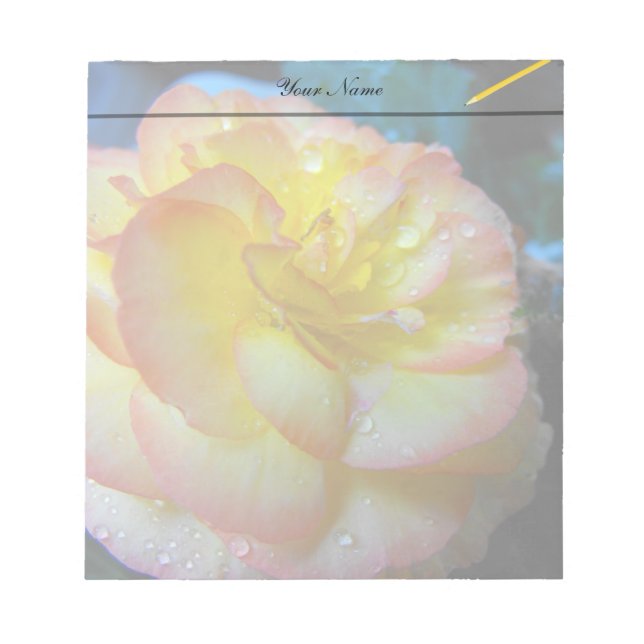 Bloco De Notas Flor amarela bonito da mendicidade (Frente)