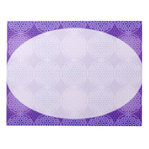 Bloco De Notas Flor da vida - padrão do selo - roxo