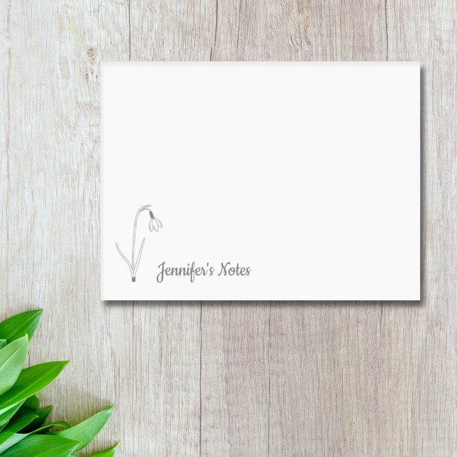 Bloco De Notas Flor de Arte da Linha de Neve Botânica (Botanical Snowdrop Line Art Flower Post-it Notes)
