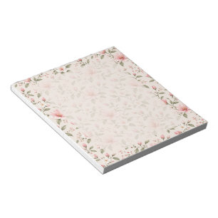 Bloco De Notas Flor de Cerejeira Rosa Suave Padrão Floral Sem Cos