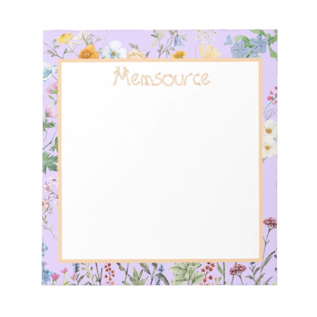 Bloco De Notas Flor de Cores de Cores Personalizadas (Frente)