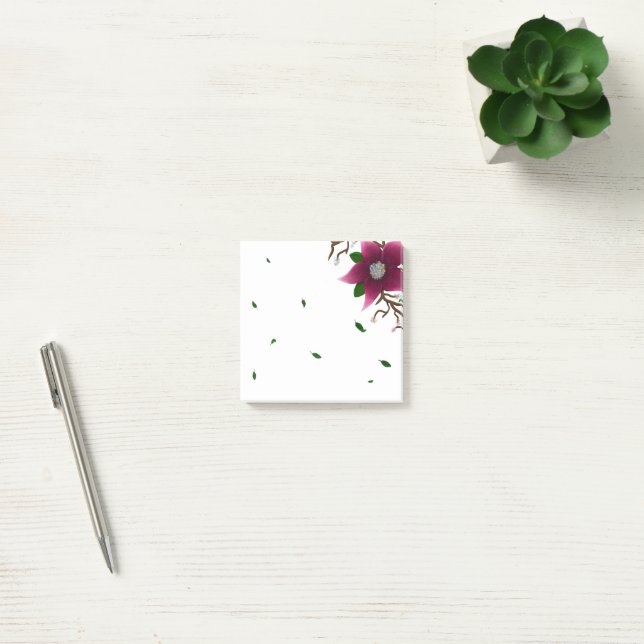 Bloco De Notas Flor de Fantasia e Folhas Caindo (Escritótio)