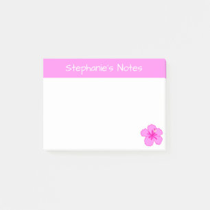 Bloco De Notas Flor de Hibiscus Rosa Personalizada, Cuta Havaiana