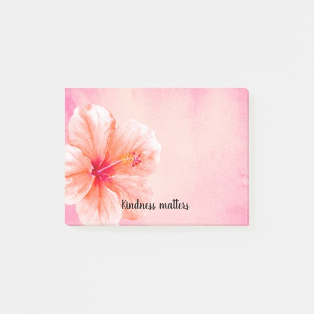 Bloco De Notas Flor de Hibiscus Rosa Tropical (Frente)