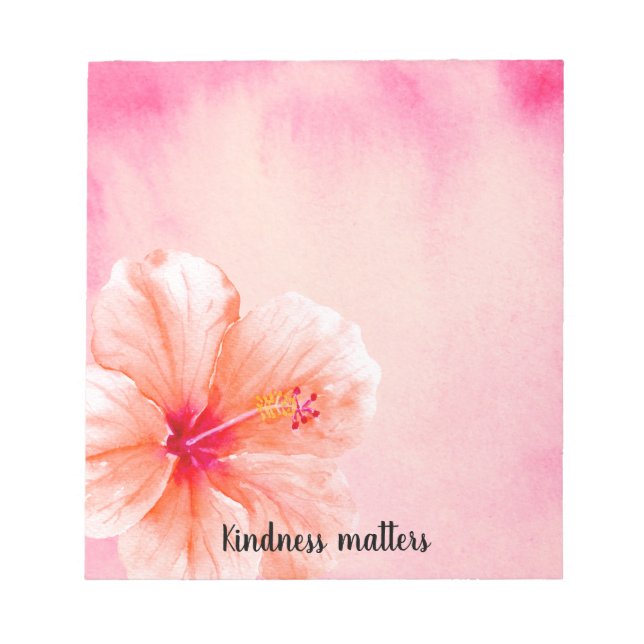 Bloco De Notas Flor de Hibiscus Rosa Tropical (Frente)