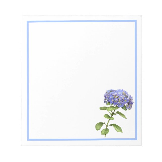 Bloco De Notas Flor de Hydrangea Azul (Frente)